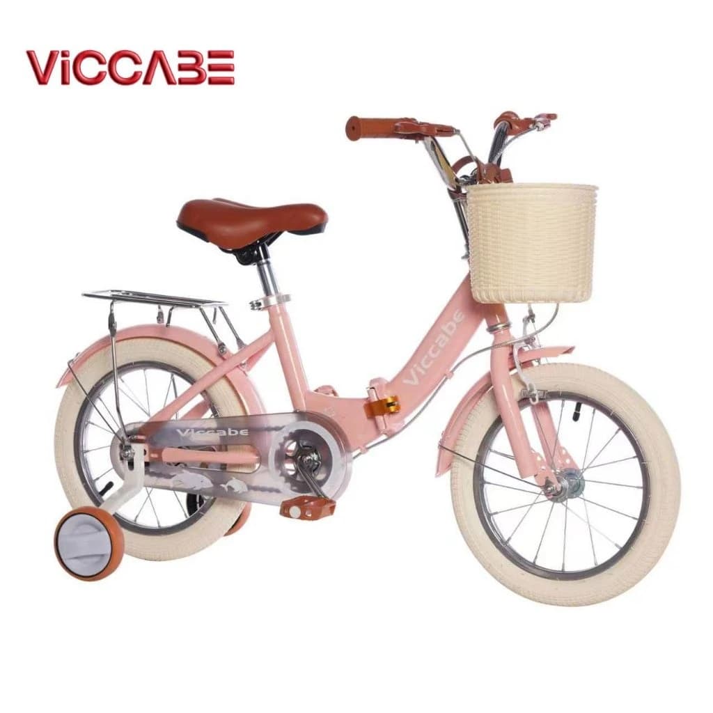 VICCABE pink folding kids’ bike with basket