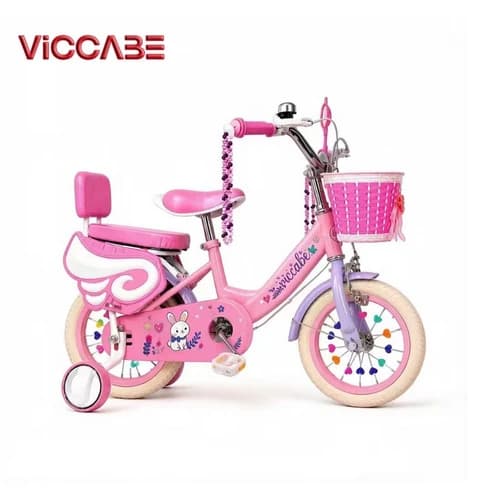 VICCABE kids’ bicycle, pink with training wheels