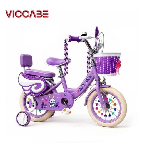 VICCABE four-wheel children’s bike, purple with basket